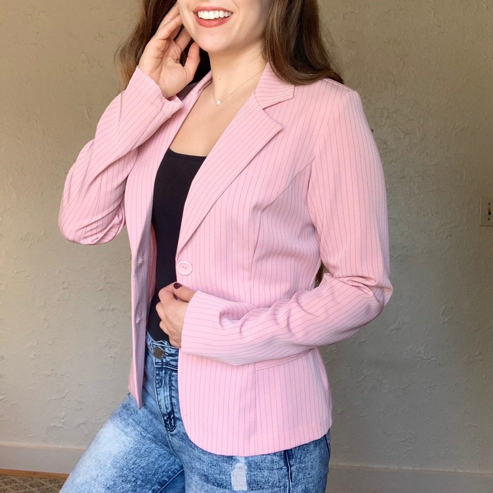 Vintage Pink Pinstripe Blazer